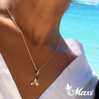 [14K Gold] Whale Tail Pendant-Medium *Made to Order* (P1230)