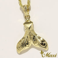 [14K Gold] Whale Tail Pendant [Made to Order] (P0168)