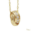 [14K Gold] Double Tube Pendant top with Diamond (P0500)