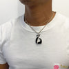 [Silver 925] Black Jade Hawaiian Fishhook Pendant-Large (P1315)