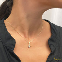 [14K Gold] / Hawaiian Plumeria Flower Pendant with Diamond*Made-to-order* (P1137)