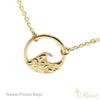 [14K Gold] Nalu Round Necklace with Hawaiian heritage pattern *Made-to-order*