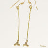 [14K Gold] Kohola Whale Tail Chain pierced earring (TRD-E2)