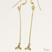 [14K Gold] Kohola Whale Tail Chain pierced earring (TRD-E2)