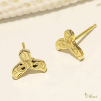 [14K Gold] Kohola Whale Tail Stud Earring 